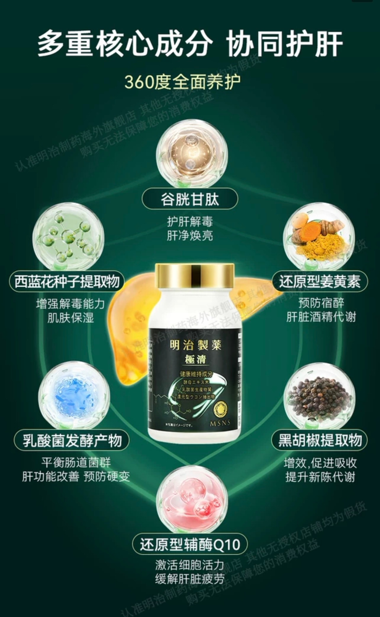 【日本直邮】 日本 MEIJI 明治 明治制药 极清 每瓶1月装90粒胶囊 高含量国产食品级谷胱甘肽 全方位辅助肝脏排毒 补充肝脏营养 科学护养肝脏