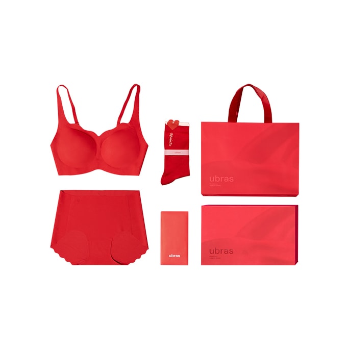 ubras Red Gift Box One Size Wavy Edge Vest Bra Gift Box  Red One Size