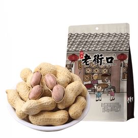 【中国直邮】 老街口 坚果炒货花生米水煮带壳休闲下酒零食 奶香味花生400g/袋