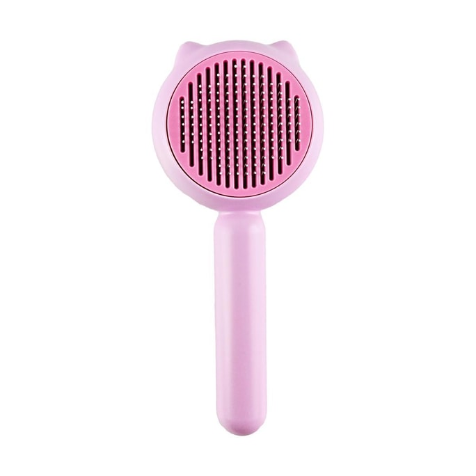 분홍색 돼지 모양 바늘빗 (애완동물 털 제거 및 마사지용)