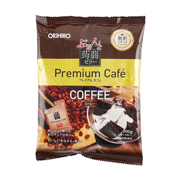 日本ORIHIRO 低卡高纤蒟蒻果冻 咖啡味 6枚 120g