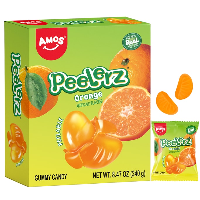  Amos Peelzer Gummy Orange Peeling Candy (10ct) 240g