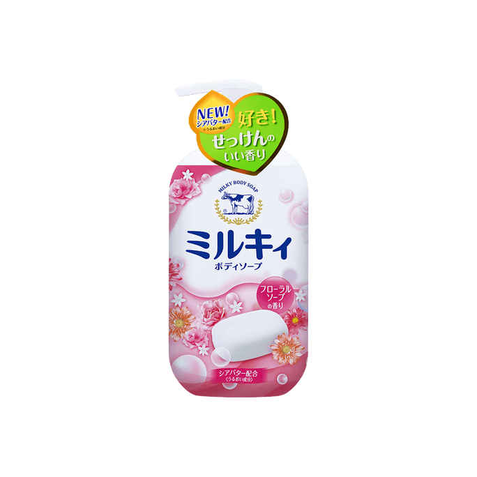 日本COW牛乳石鹼共进社 牛奶保湿沐浴乳 玫瑰花香 550ml