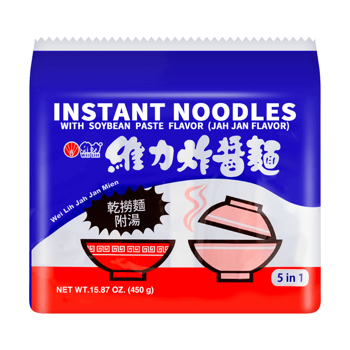 Jah Jan Mien Instant Noodles - 5 Packs, 15.87oz