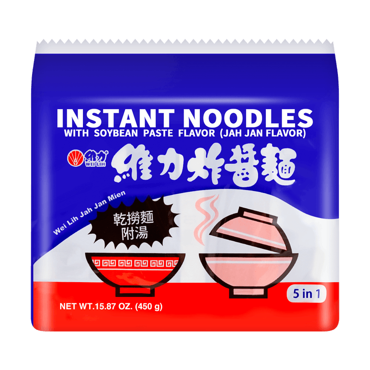 WEILIH Jah Jan Mien Instant Noodles -, 5 Pack, 15.87 oz - Yami.com