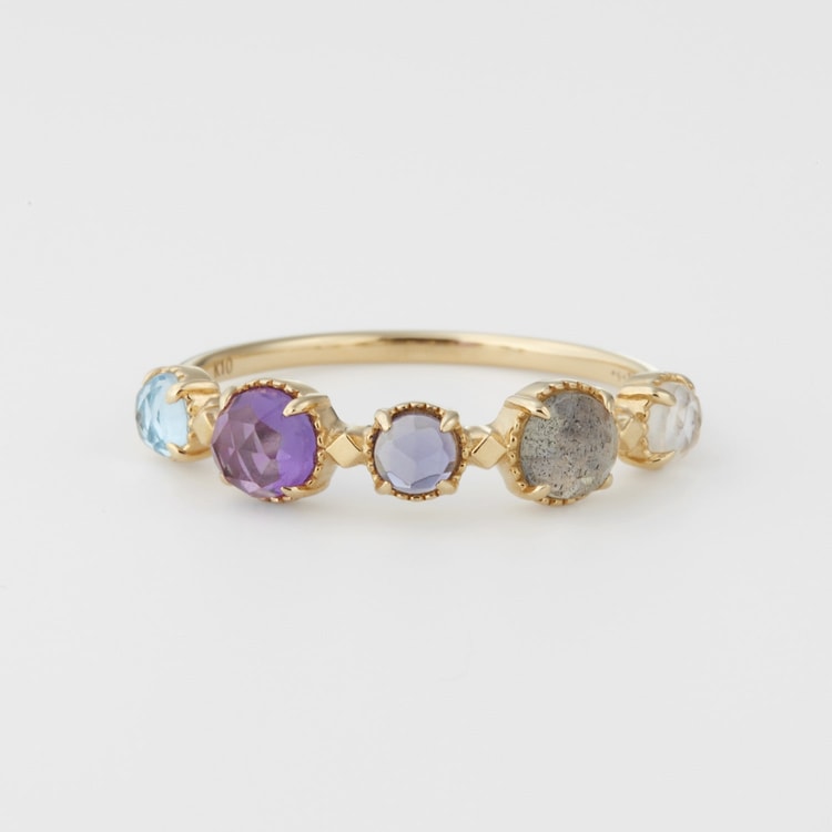 Agete/akado [Thanos Model] 9K Gold Colored Gemstone Ring 13size 