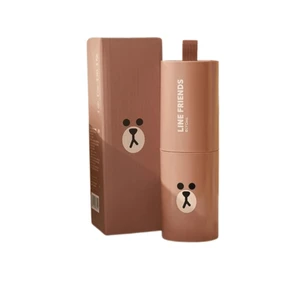 【中国からの直送】日本 LINE FRIENDS トラベルウォッシュカップ 歯ブラシ収納ボックス 歯ブラシカップ 歯ブラシ マウスウォッシュカップ ブラウン 1個