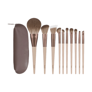 MOCHA Make-up Brush Set, 10pcs - All-in-one Kit with Premium Pouch