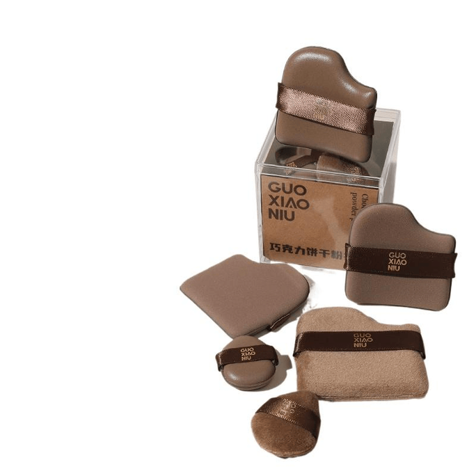 Guo Xiaoniu Chocolate Powder Puff Air Cushion Flocking Powder Puff Set Makeup Powder Puff * 1 Box
