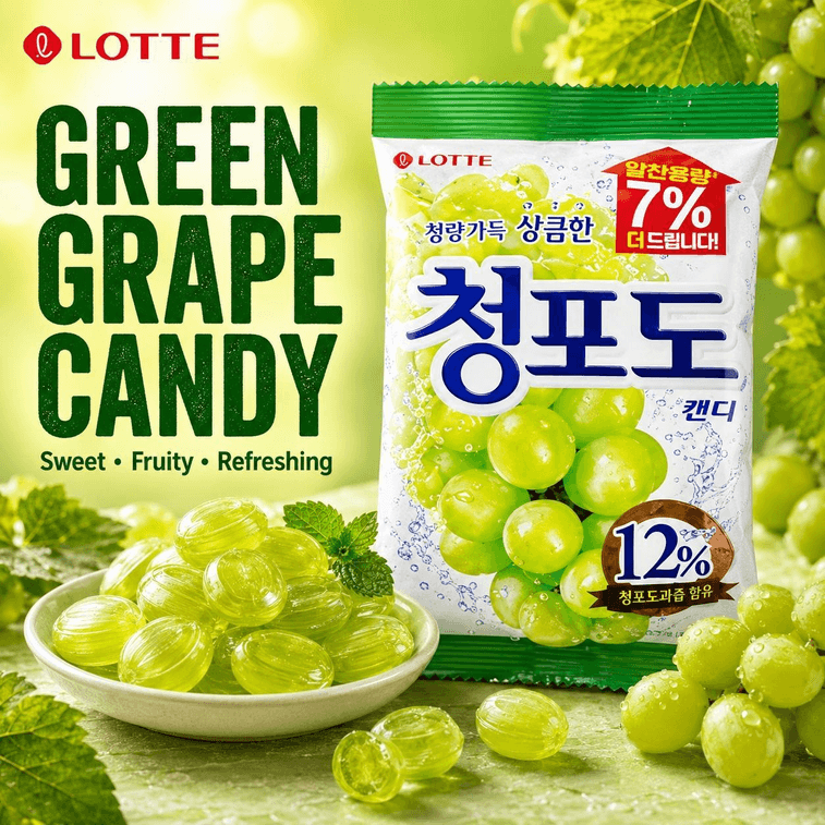 Green Grape Hard Candy + Yogurt Peach Gummy 153g+50g n Imported Fruit Flavored Candy Snack 5
