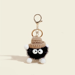 New Mink Fur Small Coal Ball Bag Pendant Car Keychain Black Coal Ball F