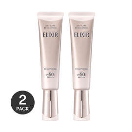 日本ELIXIR怡麗絲爾 銀管純肌淨白防護精華乳 美白防曬隔離 SPF50+ PA++++ 35ml*2 新舊包裝隨機出貨【超值裝】
