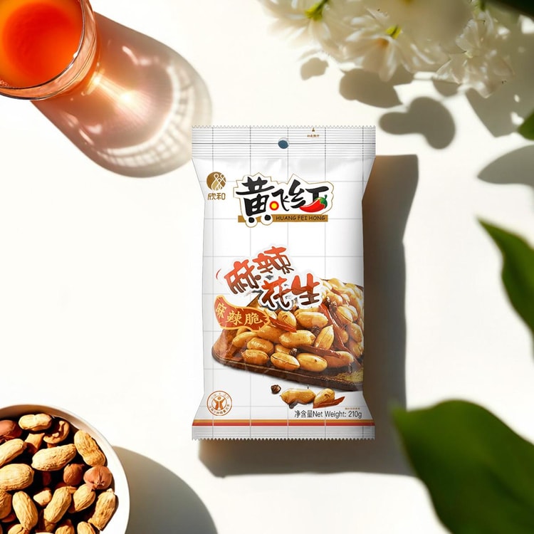 HUANGFEIHONG HUANG FEI HONG Spicy Peanuts, 7.4 oz【Packing May