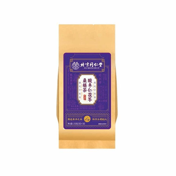 中国直邮】 北京同仁堂酸枣仁茯苓桑椹茶代用茶热养生茶宁心安神健脾益