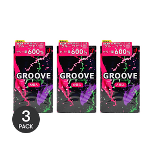日本OKAMOTO冈本 史上初GROOVE裸感避孕套 双层啫喱 高润滑 超紧贴 6个入*3盒