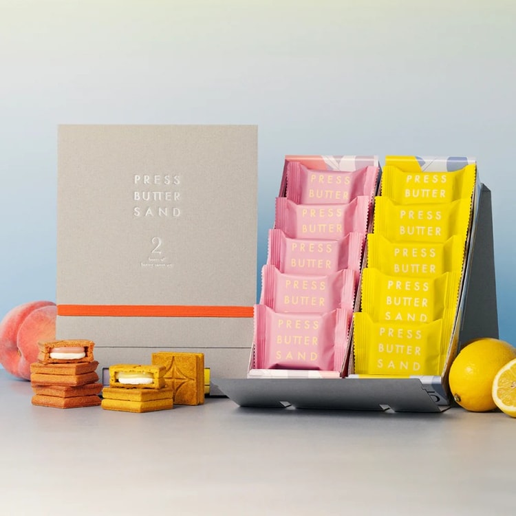 日本直邮】 日本press butter sand 夏季限定精选人气组合桃子&柠檬两种