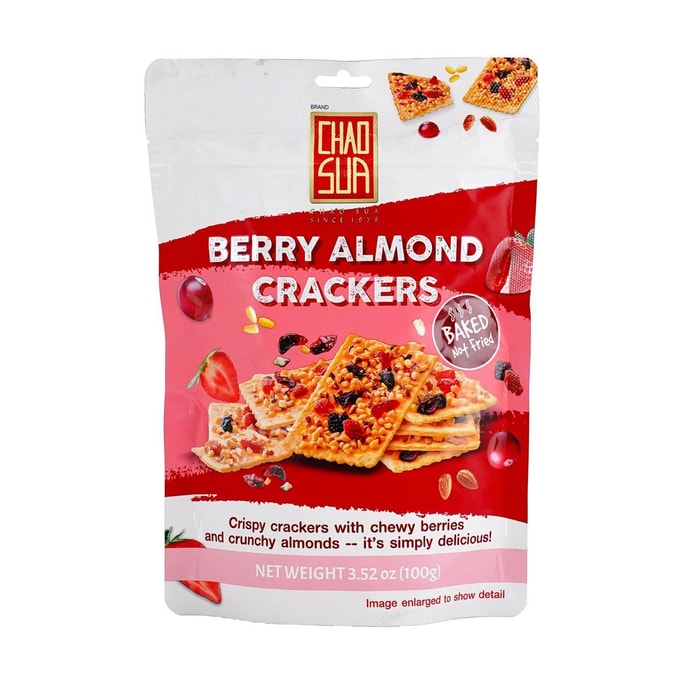 泰国CHAO SUA 座山牌 莓果杏仁薄脆饼 100g【健康非油炸】【醇香营养】