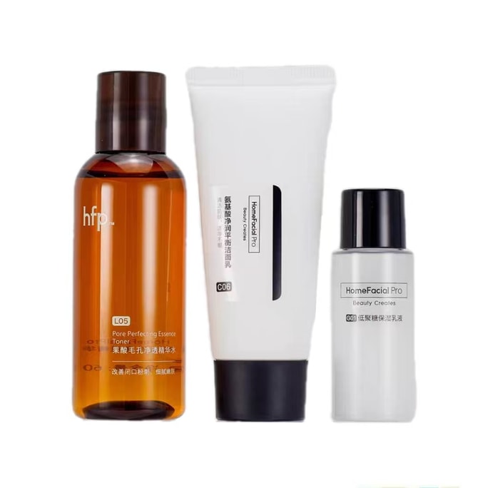 Fruit Acid Essence Water 60ml+amino Acid Cleanser 30g+oligosaccharide Moisturizing Lotion 30g Travel Suit