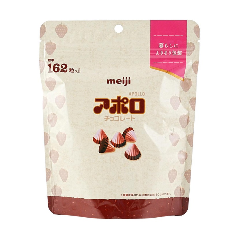 日本MEIJI明治 APOLLO阿波罗 草莓巧克力 162粒 大包裝 226g