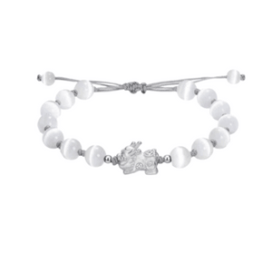 【中国直邮】 中国黄金 黄金 黄金 黄金 貔貅银手链女款纯银999手串 足银 多金貔貅1条装 招财迎财发大财 一条装 白色款