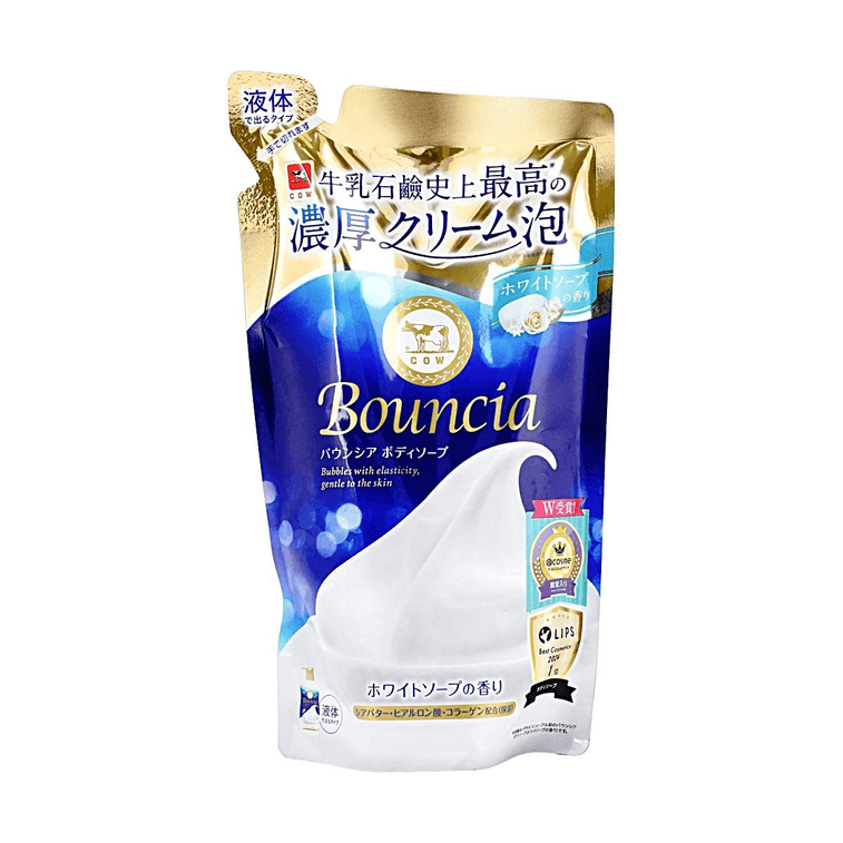 日本COW牛乳石鹼 BOUNCIA浓密泡沫沐浴乳补充包 牛奶花香 360ml COSME大赏第一位 4