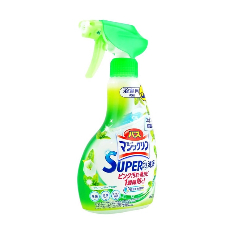 日本KAO花王 Super浴室浴缸多用途清洁剂 去水垢污垢水渍除垢剂泡沫喷雾 清新森林香 350ml 3