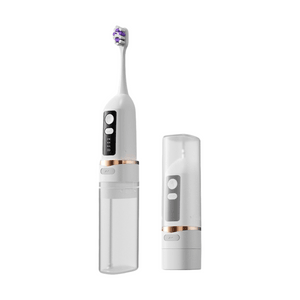 Two-in-one Electric Toothbrush & Water Flosser – Sonic Cleaning + 0.6mm Water Jet, 3 Modes, IPX7 Waterproof, 180-Day Battery, Glacier White – 1 Set