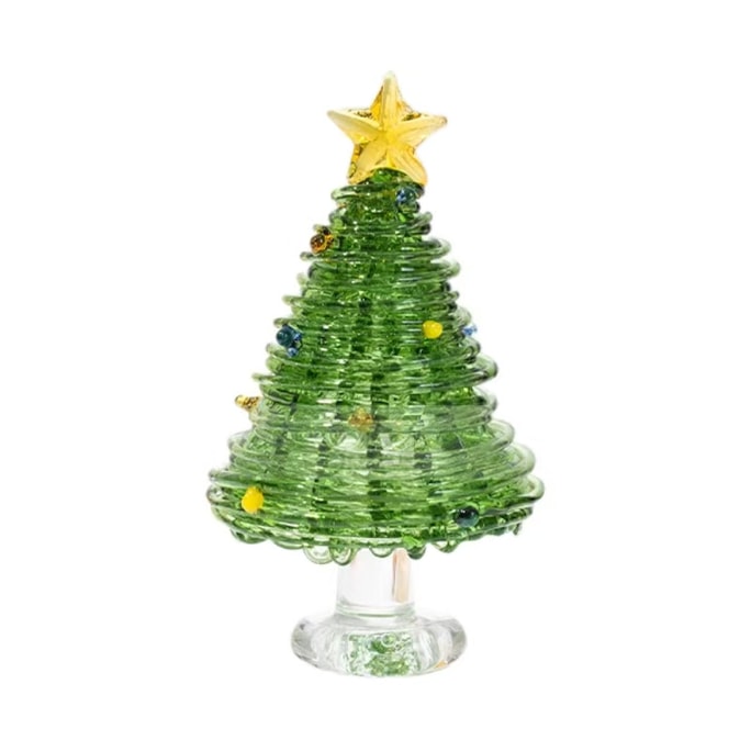 Christmas Tree Handwork Coloured Glaze Christmas Decoration-Green 1Pc