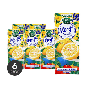 日本KAGOME可果美 蔬菜生活 複合蔬果汁 柚子口味 195ml *6【6份超值裝】【季節限定】