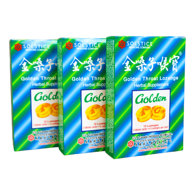 American Su's Golden Throat Pill 喉の痛みを和らげる 12 錠 (3 箱)