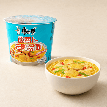 康师傅 酸萝卜老鸭汤面 方便面泡面 桶装 123g【酸脆汤鲜】