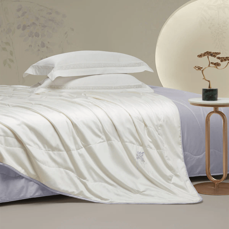 【中國直郵】羅萊家紡 遼安青絲 100%蠶絲被 A類標準 7A抗菌夏+四季被二合一被 150*215cm 適合 Full size 5