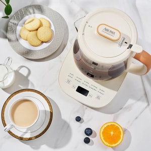 美国AROMA 多功能玻璃养生壶 1.5L 6 杯 智能温控 泡茶烧水 AWK-705