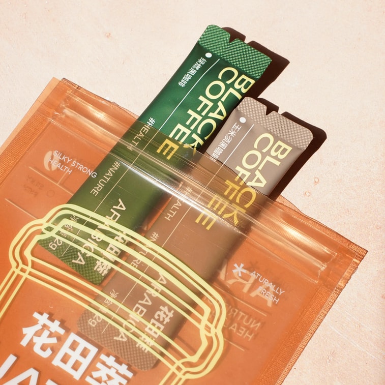 花田萃 玉米须黑咖啡+绿燃黑咖啡 速溶咖啡 礼袋装 14条入 28g【轻盈消水肿 减脂人必备】 3