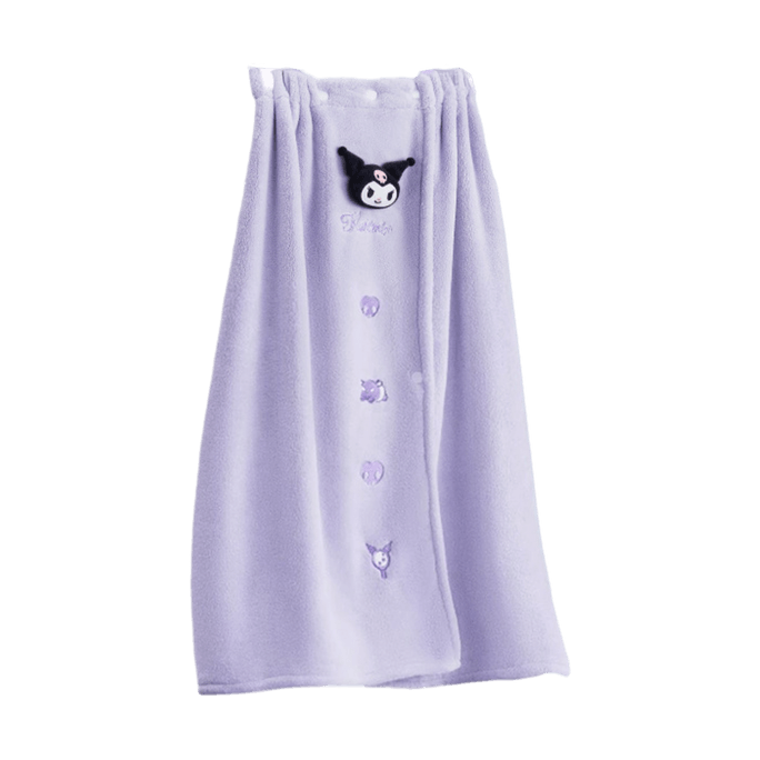 Coral Fleece Bath Towel Purple Bathrobe [Coolome]