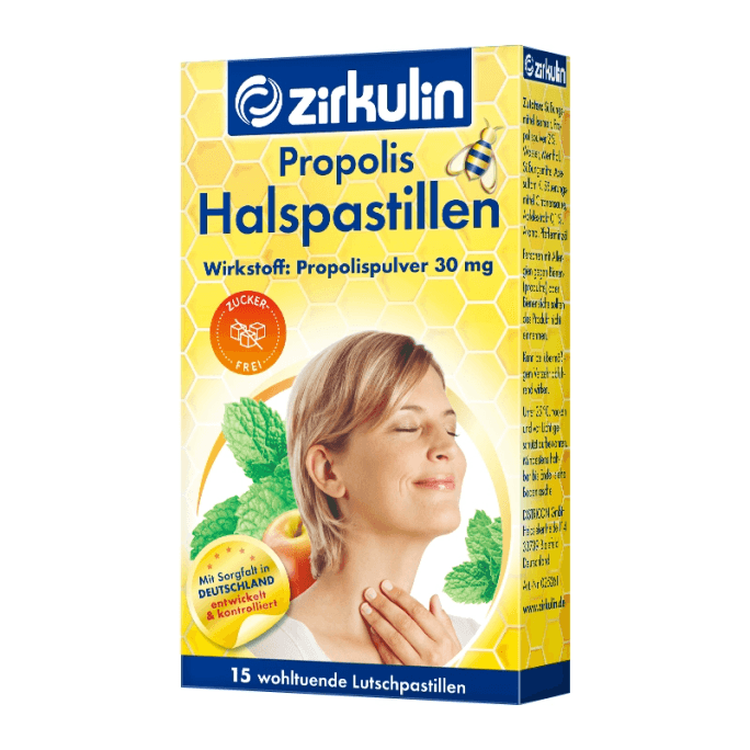 【中國直郵】 德國 zirkulin 進口哲庫林無糖蜂膠潤喉糖喉嚨痛護嗓子送老師45g*3盒