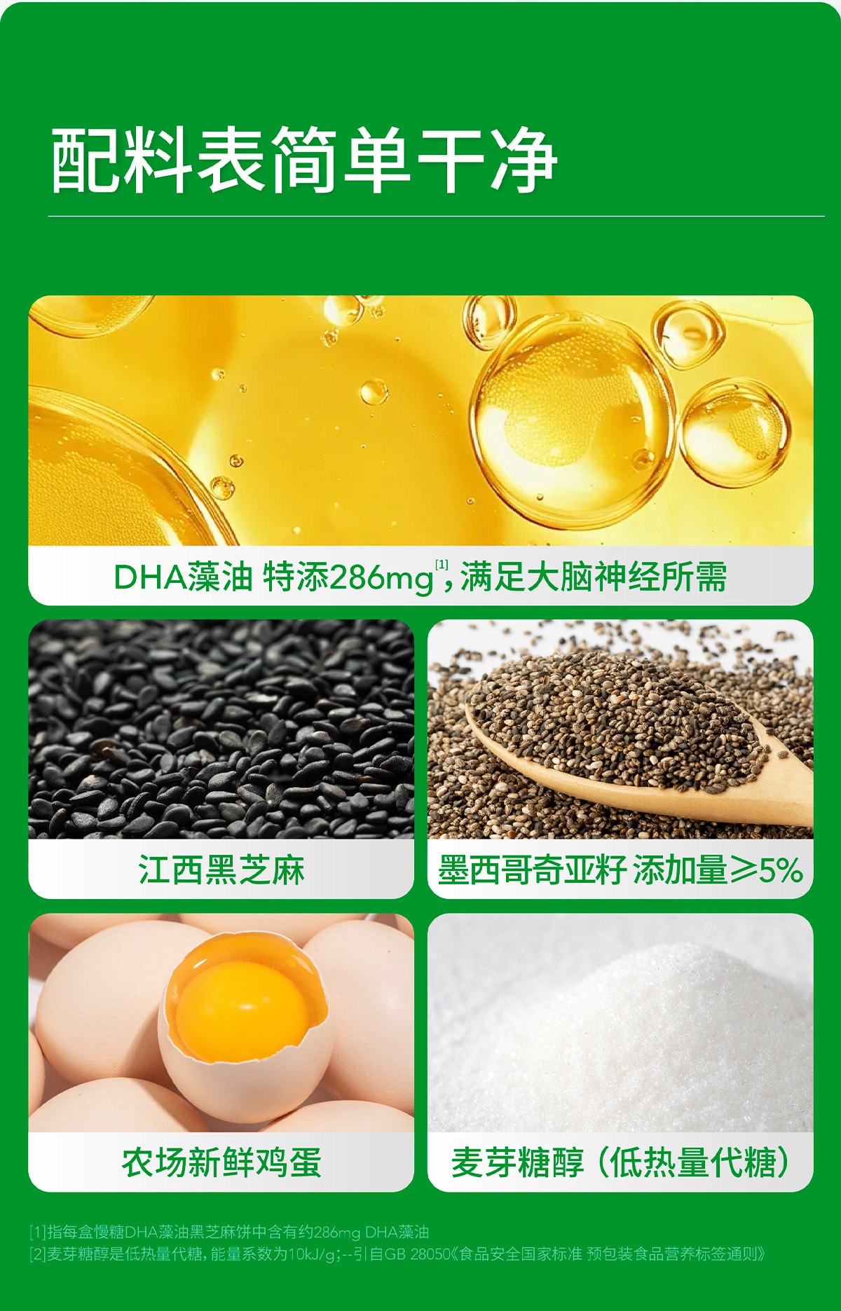 【中国直邮】 慢教授 低GI慢糖DHA藻油黑芝麻饼干 孕妇无糖无添加孕期零食143g/盒