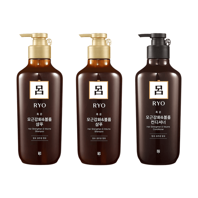 Hair Strengthening & Volumizing Shampoo 550ml*2 + Conditioner 550ml*1