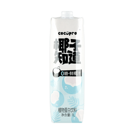 椰子知道 鲜椰汁 0糖椰奶 含电解质植物蛋白饮料 原味 1L【低GI低卡】