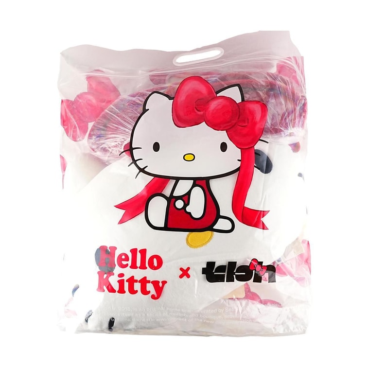 THE BEAST野獸派 Hello Kitty × tbh 二合一法蘭絨 蝴蝶結抱枕毛毯兩用【情人節禮物】 7