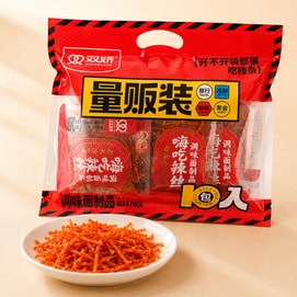 Latiao Spicy Shredded Wheat Flour Snack, 10 Packs 8.04 Oz