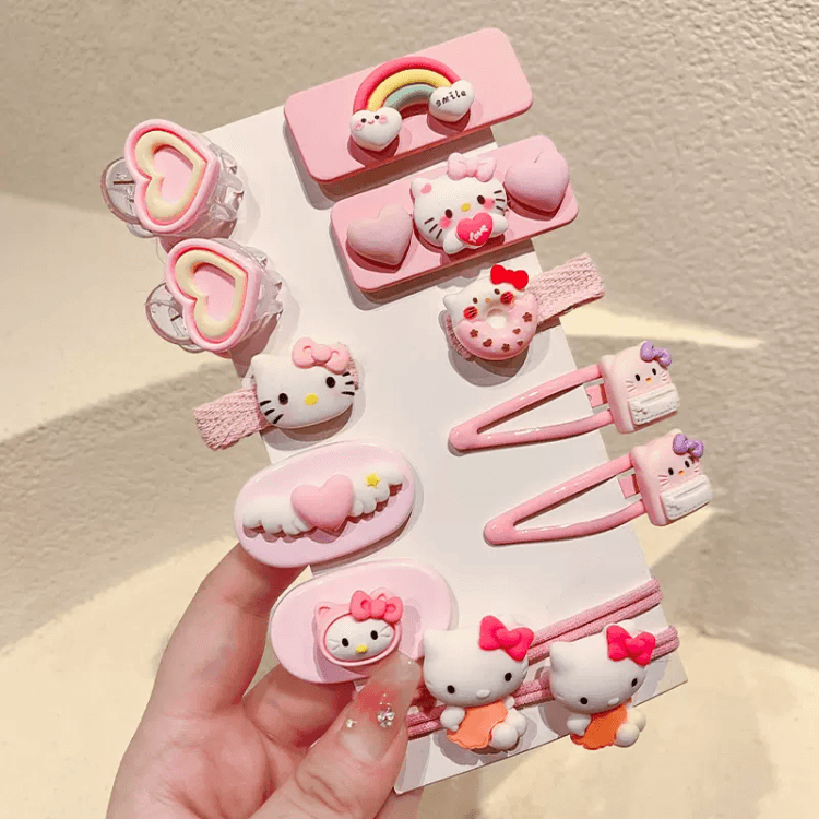 中国直送】ヘアクリップ キャンディカラー ピンク ラブハロー