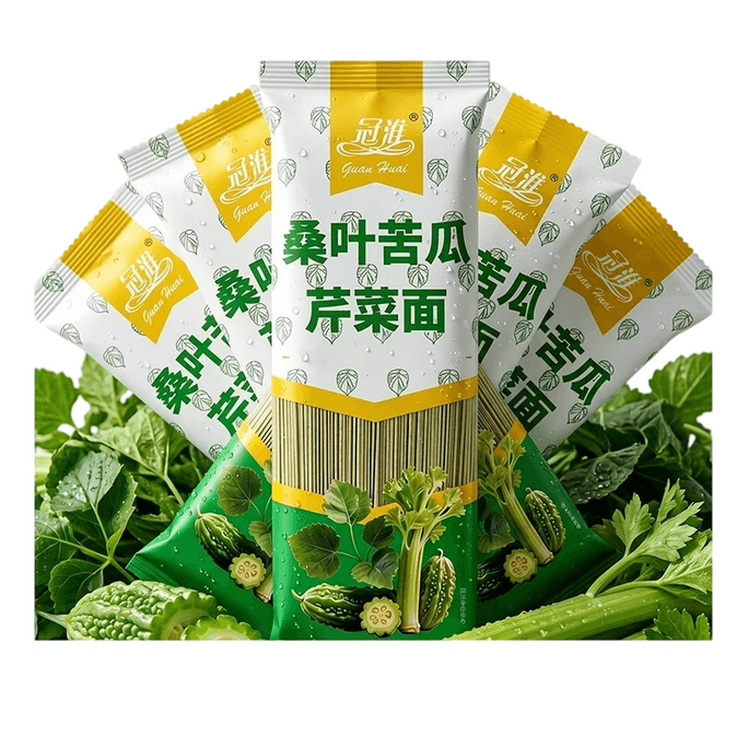 【中國直郵】 冠淮 桑葉苦瓜芹菜麵 4袋*150g (共600g)