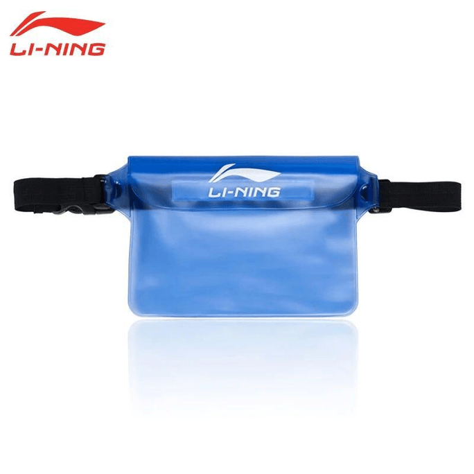 【中国直送】Li Ning 防水バッグ 斜め掛け ウエストバッグ 携帯電話収納バッグ 漂流 水泳 ダイビングバッグ ブルー 22*15cm