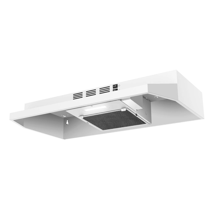 30 Inch Under Cabinet Range Hoodwith LED Light & 2 Speed Exhaust Fanwhite