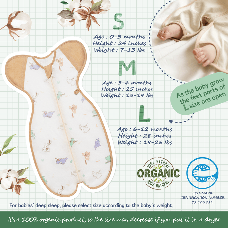 Baby Swaddle Rabbit Patterned Organic Air Mesh Cotton Medium For 3-6 Months 13-19 Lbs 4