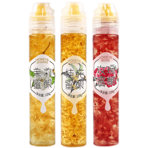 [중국 직배송] 화진양 생화꿀잼, 커피토핑, 디저트 디핑소스(계화+재스민+장미), 3병(128g x 3병)