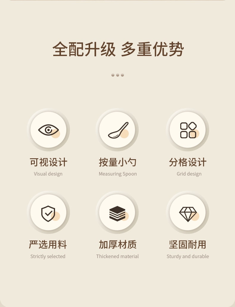 FaSoLa Life 調味料盒 一體多格 家用高階塑膠 收納盒 3格