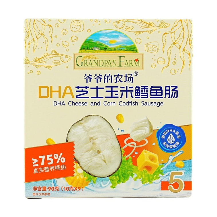 DHA Cheese Corn Cod Sausage, 3.17 oz 3