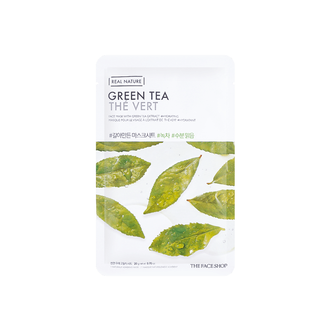 韓國THE FACE SHOP菲詩小舖 Real Nature 綠茶麵膜 一片
